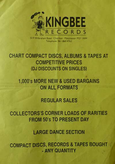 Kingbee Records Flyer from the 1990's