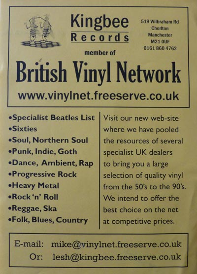 Kingbee Records 10th Anniversary Flyer from 1997